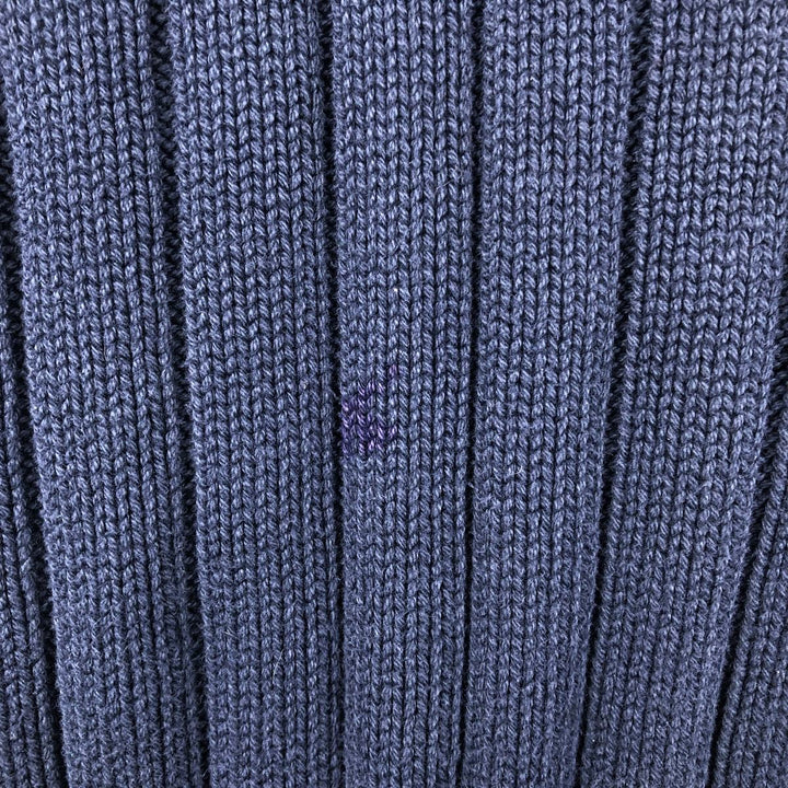 Vintage 80s-90'S Eddie Bauer high-neck cotton knit sweater with black tag, size M, men's unclear navy blue type Vintage Second Hand