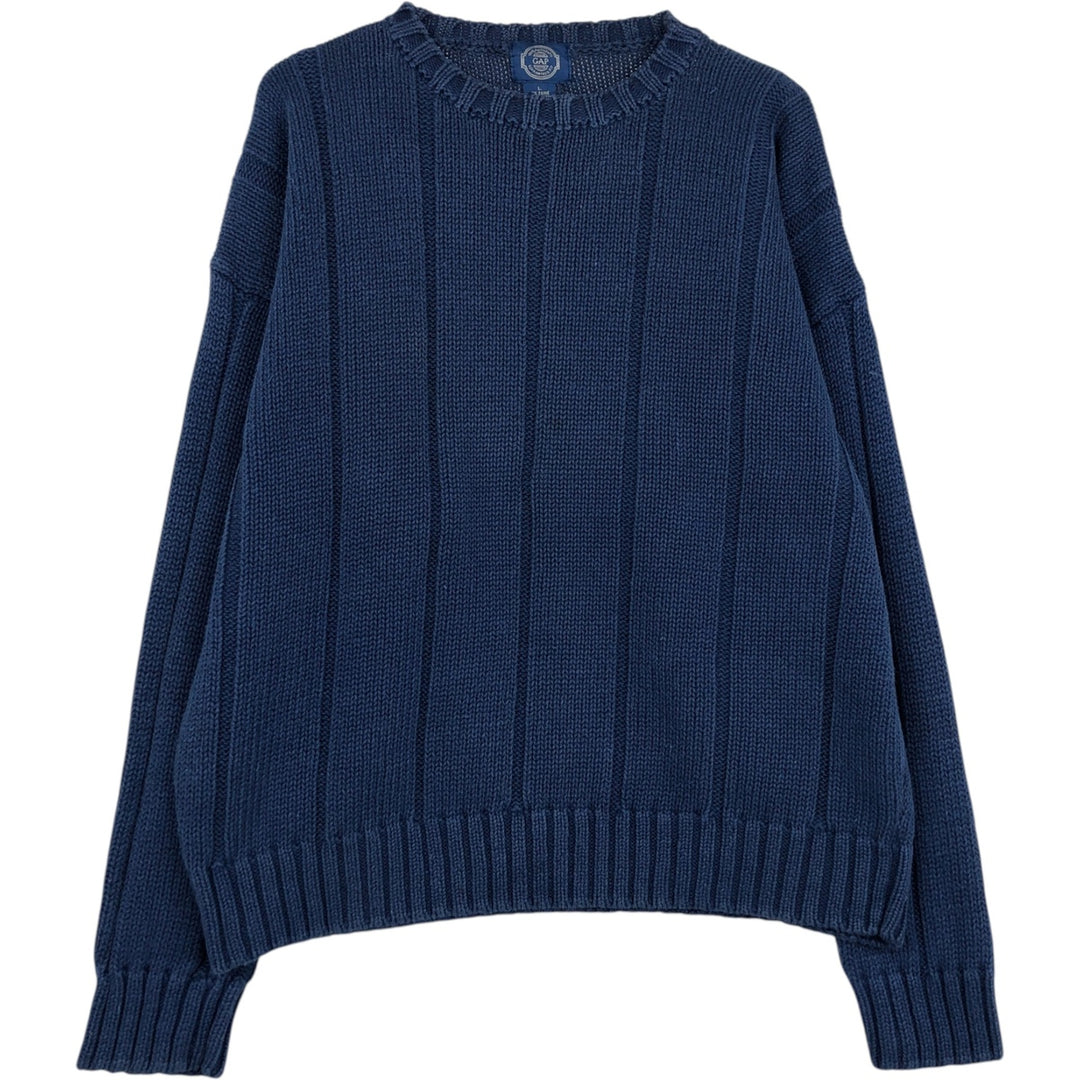 Vintage 80s-90'S GAP linen knit sweater, men's size L. Lamy navy blue type Vintage Second Hand