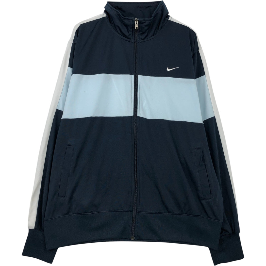 Nike Jersey Track Jacket Men's Size L polyester navy blue type Vintage Second Hand