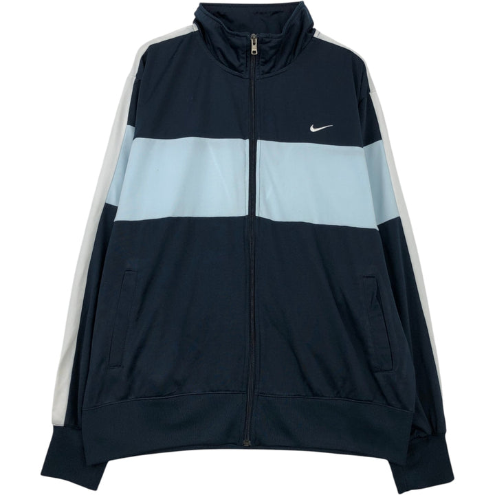 Nike Jersey Track Jacket Men's Size L polyester navy blue type Vintage Second Hand