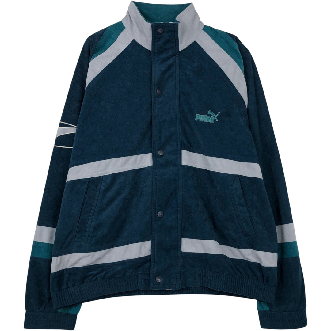 90s-00'S PUMA Velour Jersey Track Jacket, Men's Size L unclear navy blue type Vintage Second Hand