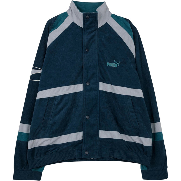 90s-00'S PUMA Velour Jersey Track Jacket, Men's Size L unclear navy blue type Vintage Second Hand