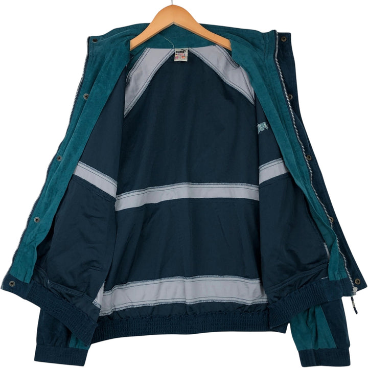 90s-00'S PUMA Velour Jersey Track Jacket, Men's Size L unclear navy blue type Vintage Second Hand
