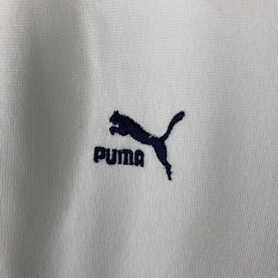 90'S - Vintage Puma Track Jacket, Men's Size L polyester ivory Vintage Second Hand