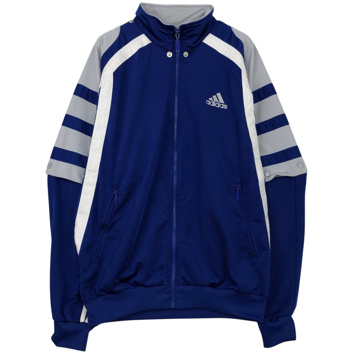 90s-00'S Adidas Back Logo 2-Way Jersey Track Jacket, Men's Size Medium polyester blue type Vintage Second Hand