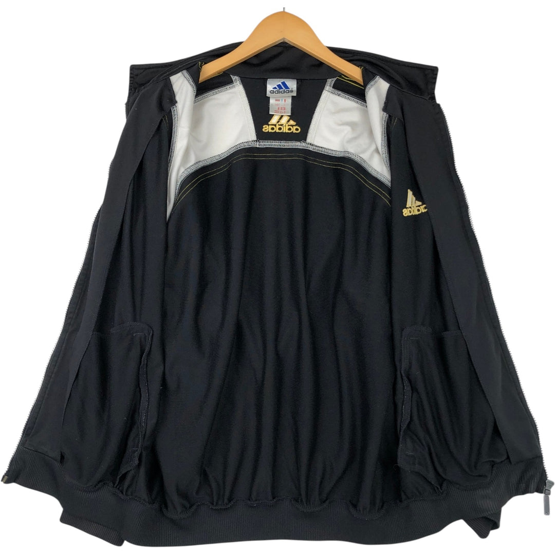Vintage 90s-00'S Adidas collared track jacket, size M, men's polyester black type Vintage Second Hand