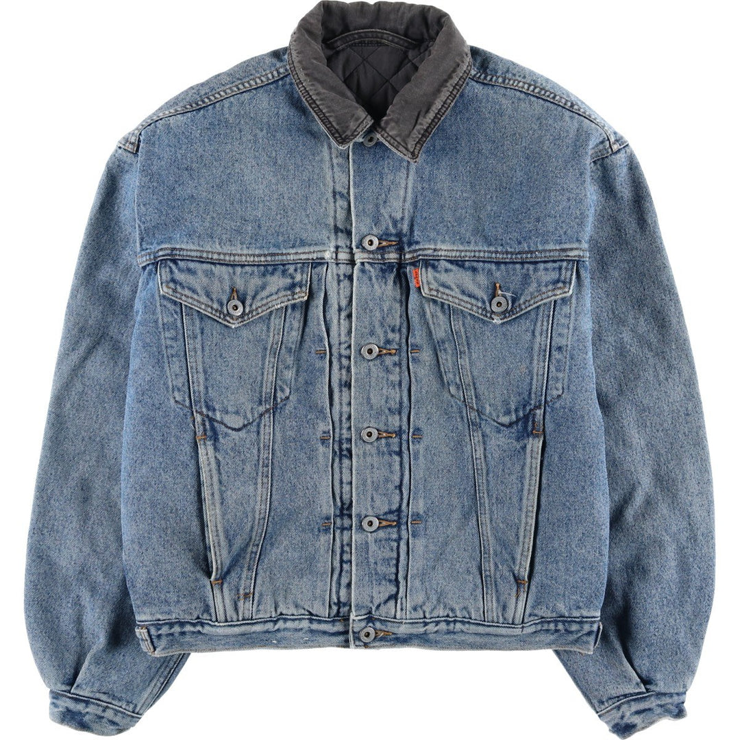 Vintage 1980'S Levi's 70611-0220 Orange Tab Padded Denim Jacket, Men's Size Medium unclear blue type Vintage Second Hand