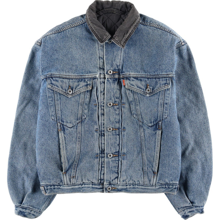 Vintage 1980'S Levi's 70611-0220 Orange Tab Padded Denim Jacket, Men's Size Medium unclear blue type Vintage Second Hand