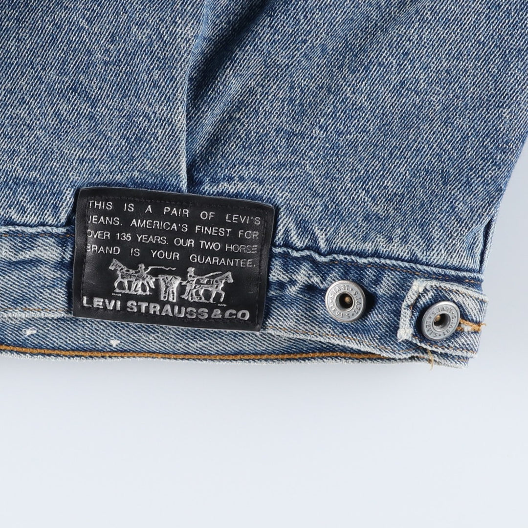 Vintage 1980'S Levi's 70611-0220 Orange Tab Padded Denim Jacket, Men's Size Medium unclear blue type Vintage Second Hand