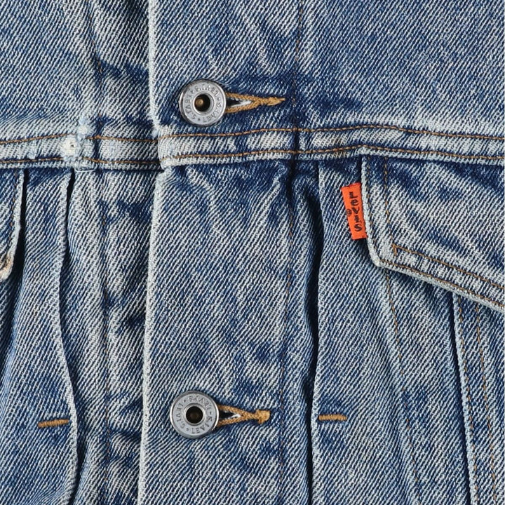 Vintage 1980'S Levi's 70611-0220 Orange Tab Padded Denim Jacket, Men's Size Medium unclear blue type Vintage Second Hand