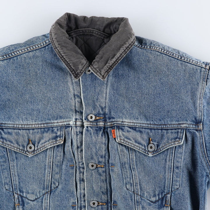 Vintage 1980'S Levi's 70611-0220 Orange Tab Padded Denim Jacket, Men's Size Medium unclear blue type Vintage Second Hand