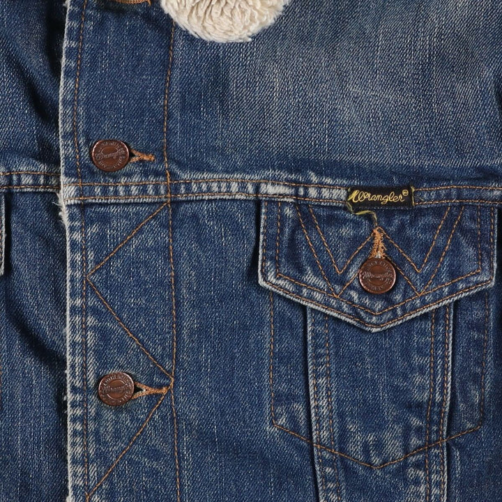 Wrangler Denim Boa Jacket, Men's Size L cotton blue type Vintage Second Hand
