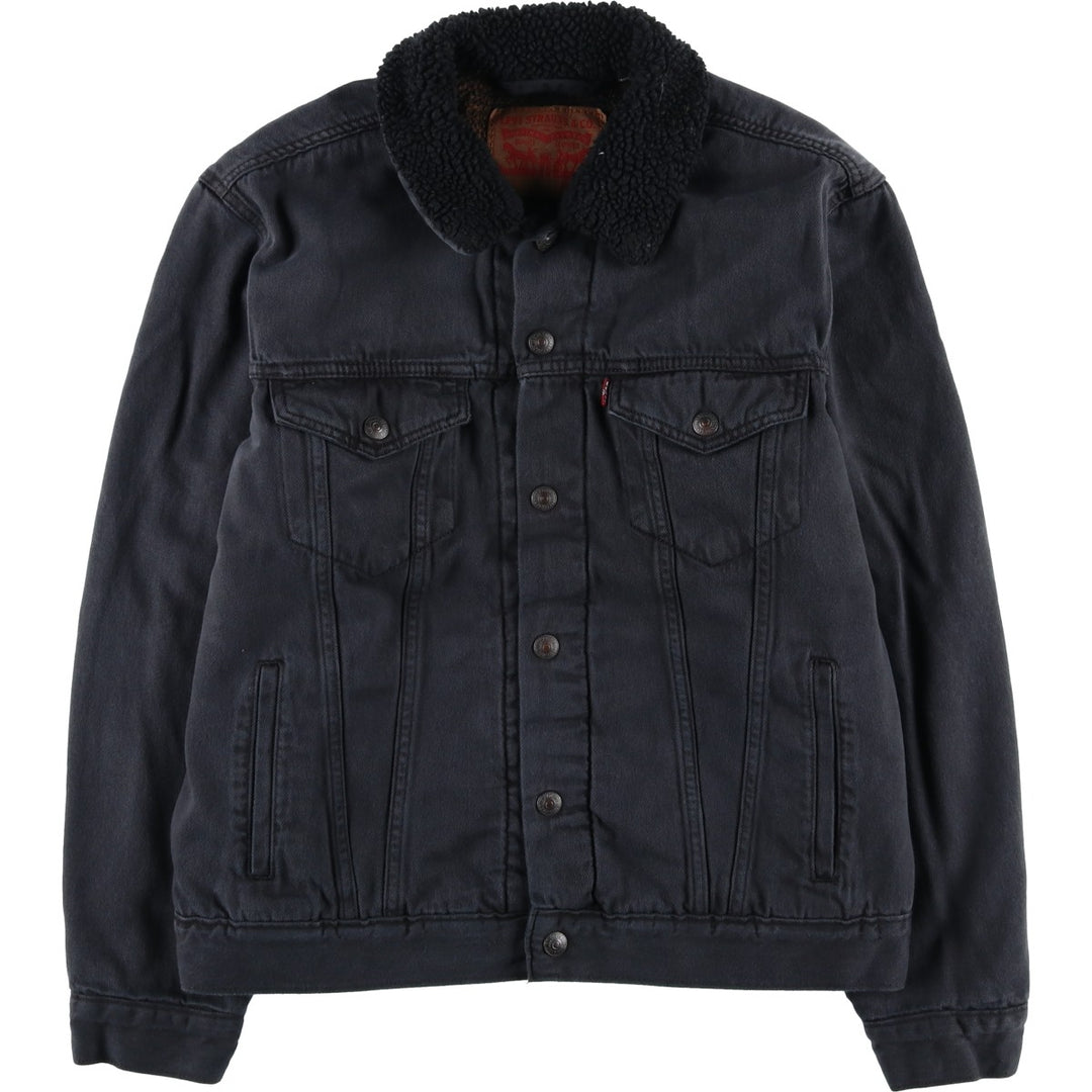 Levi's Black Denim Boa Jacket, Men's Size M cotton black type Vintage Second Hand
