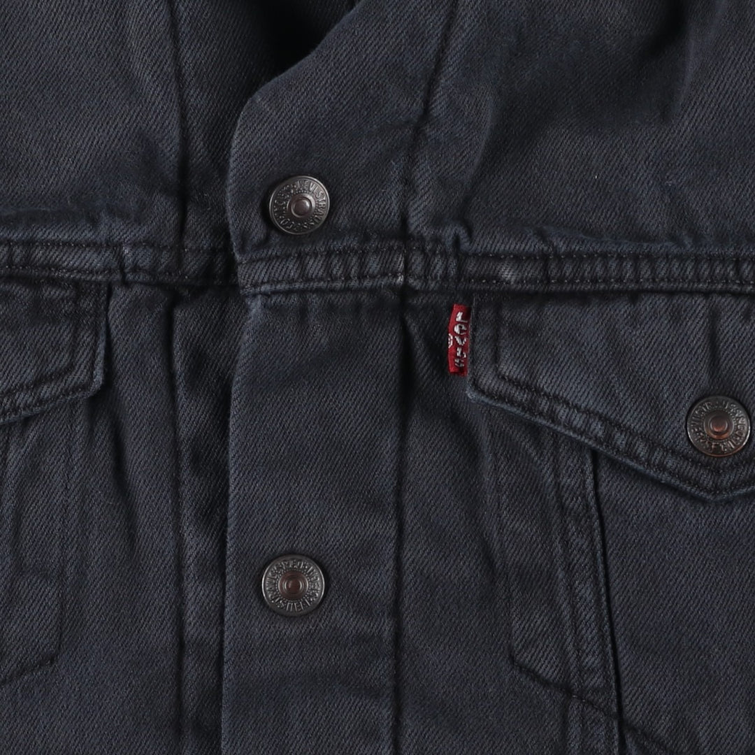Levi's Black Denim Boa Jacket, Men's Size M cotton black type Vintage Second Hand
