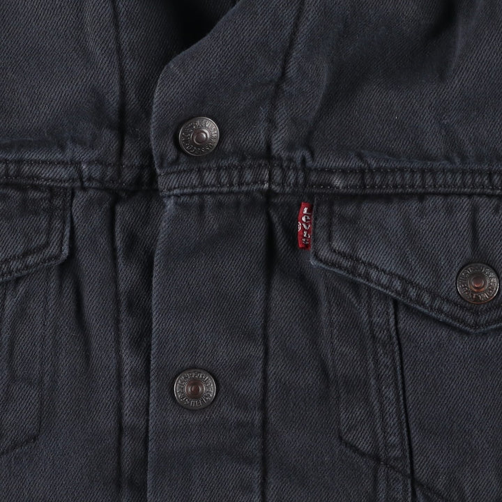 Levi's Black Denim Boa Jacket, Men's Size M cotton black type Vintage Second Hand
