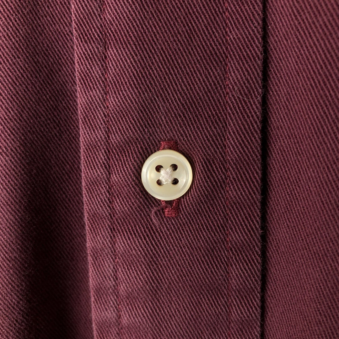 Ralph Lauren BLAKE long sleeve button down shirt, men's size L cotton red type reddish brown Vintage Second Hand