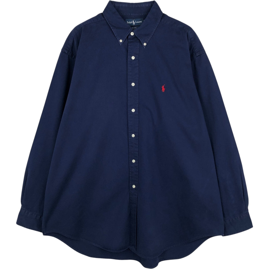 Ralph Lauren BLAKE long sleeve button down shirt, men's XL size cotton navy blue type Vintage Second Hand