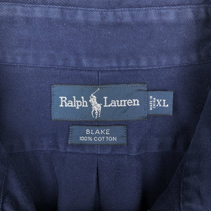 Ralph Lauren BLAKE long sleeve button down shirt, men's XL size cotton navy blue type Vintage Second Hand