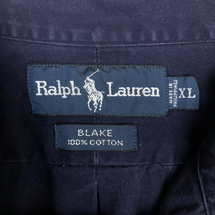 Ralph Lauren BLAKE long sleeve button down shirt, men's XL size cotton navy blue type Vintage Second Hand