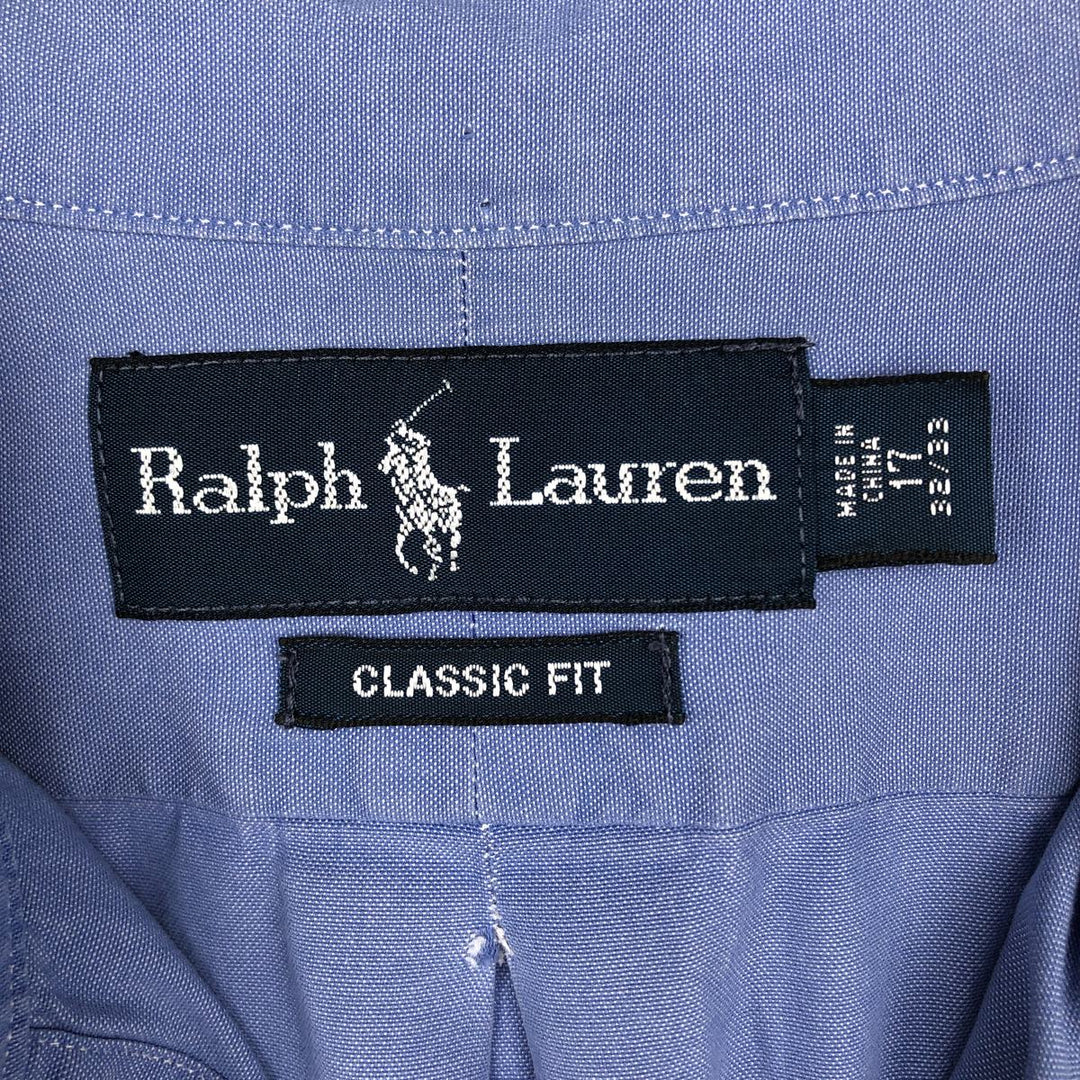 Ralph Lauren Classic Fit Long Sleeve Button Down Shirt Men's XXL cotton Blue type light blue Vintage Second Hand