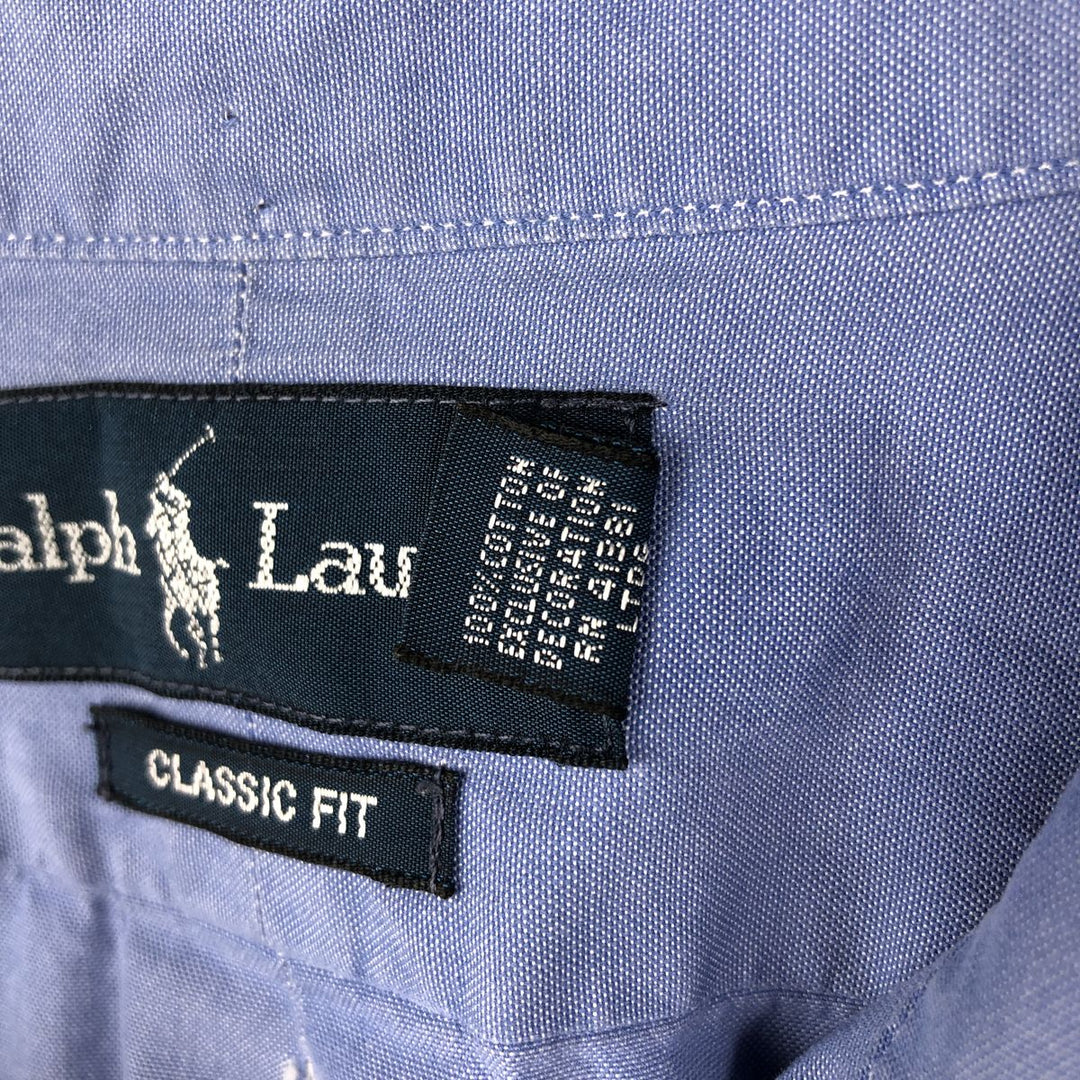 Ralph Lauren Classic Fit Long Sleeve Button Down Shirt Men's XXL cotton Blue type light blue Vintage Second Hand