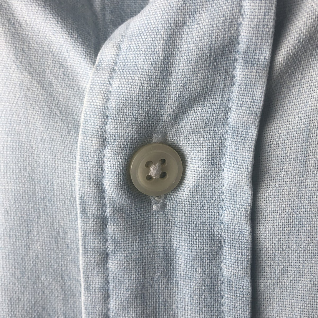 Ralph Lauren solid color long sleeve button-down shirt, men's size L cotton Blue type light blue Vintage Second Hand