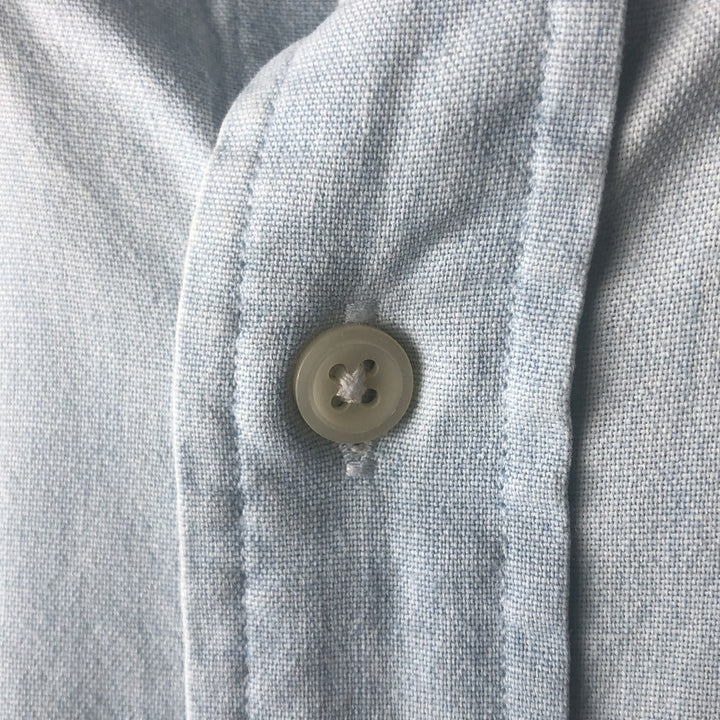 Ralph Lauren solid color long sleeve button-down shirt, men's size L cotton Blue type light blue Vintage Second Hand