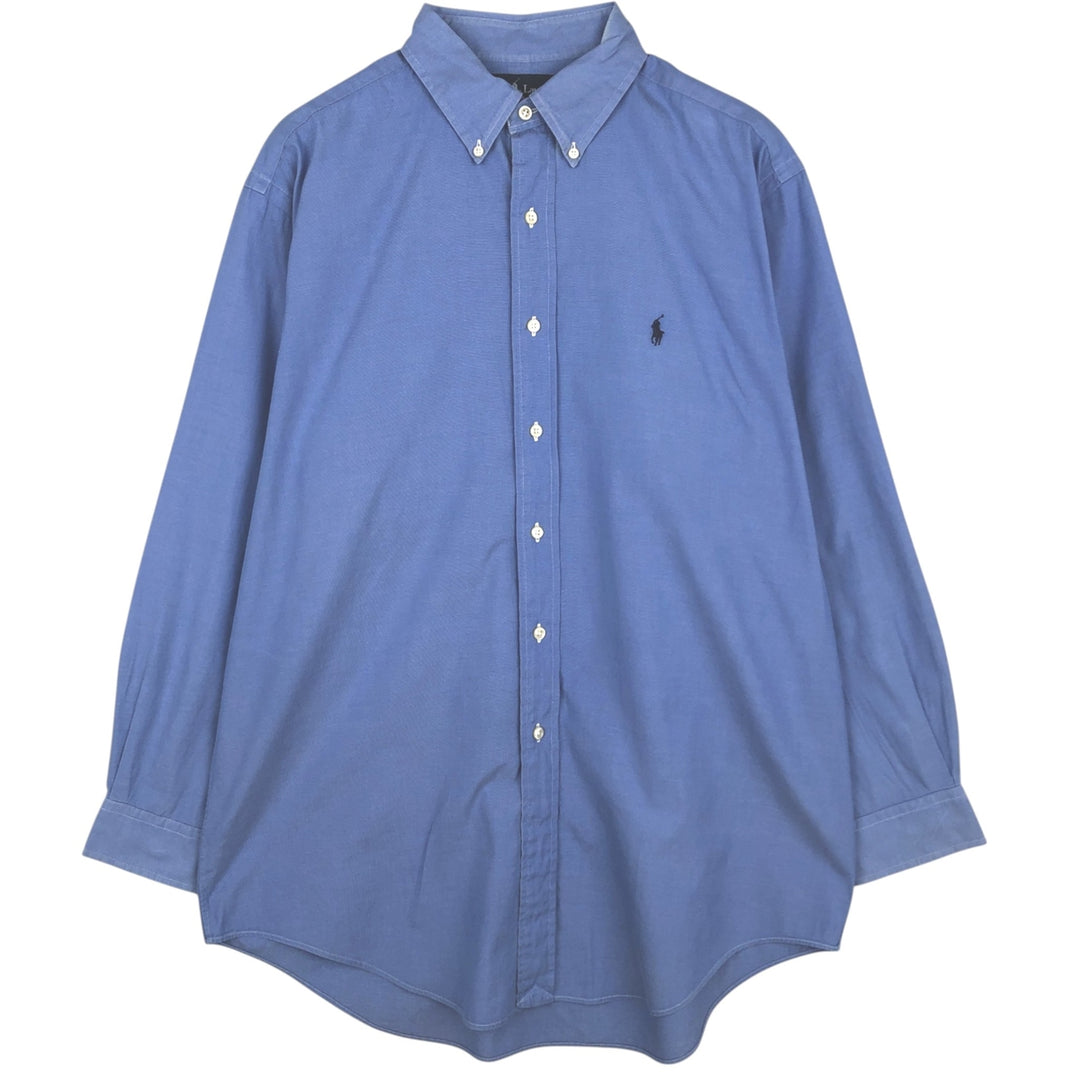 Ralph Lauren YARMOUTH long sleeve button down shirt, men's size L cotton Blue type light blue Vintage Second Hand