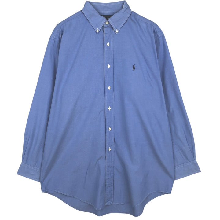 Ralph Lauren YARMOUTH long sleeve button down shirt, men's size L cotton Blue type light blue Vintage Second Hand