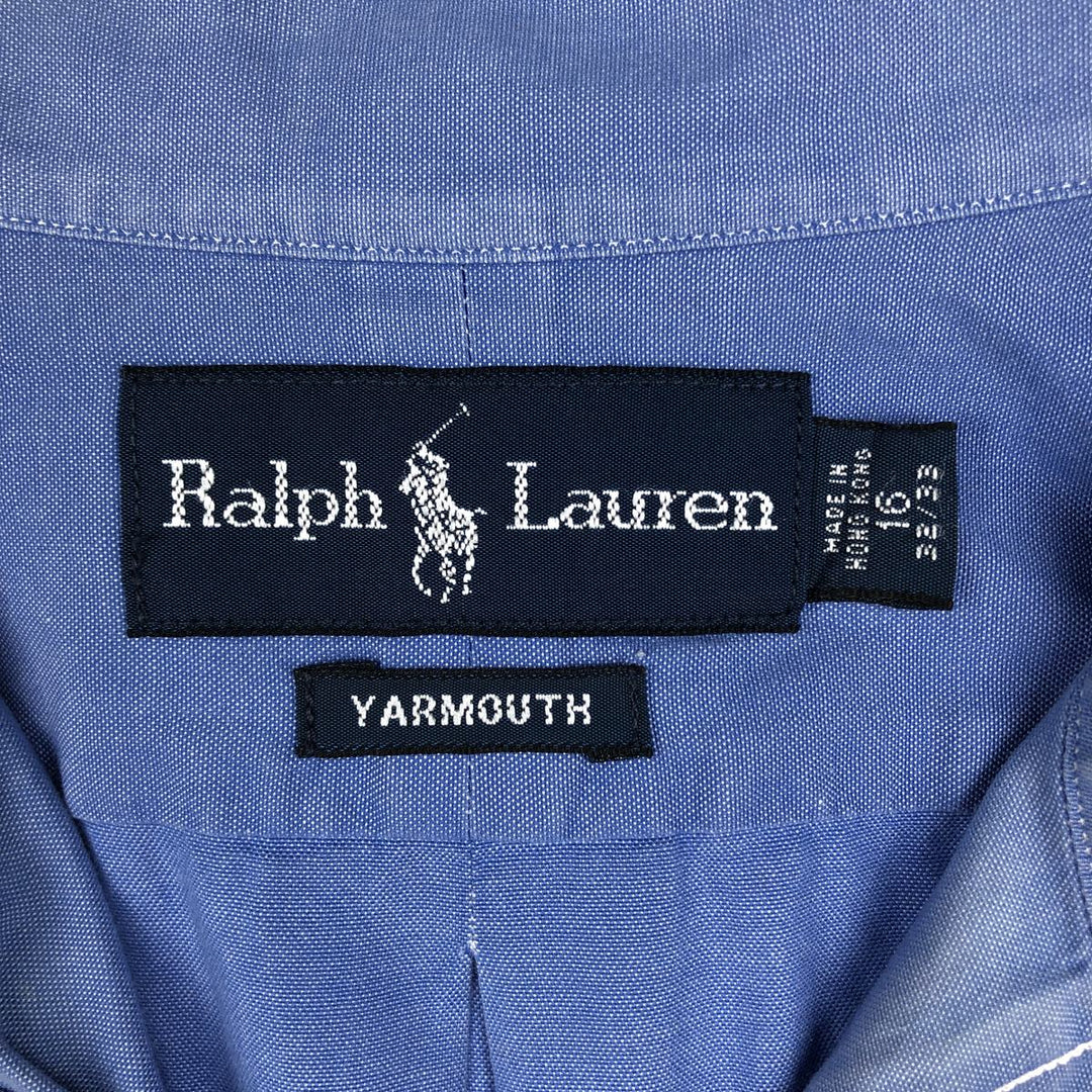 Ralph Lauren YARMOUTH long sleeve button down shirt, men's size L cotton Blue type light blue Vintage Second Hand