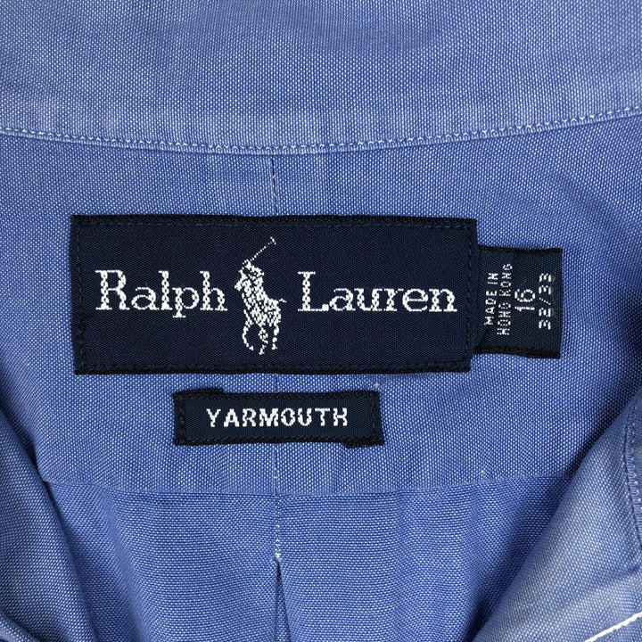 Ralph Lauren YARMOUTH long sleeve button down shirt, men's size L cotton Blue type light blue Vintage Second Hand
