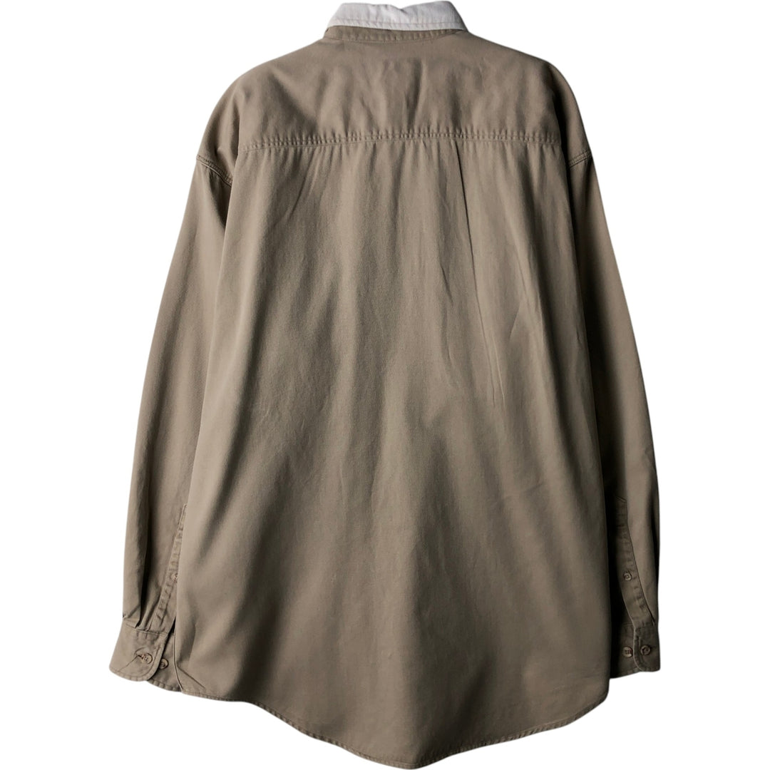 Vintage 80s-90'S Banana Republic Tyrolean long-sleeved shirt, men's size L cotton Beige type Vintage Second Hand