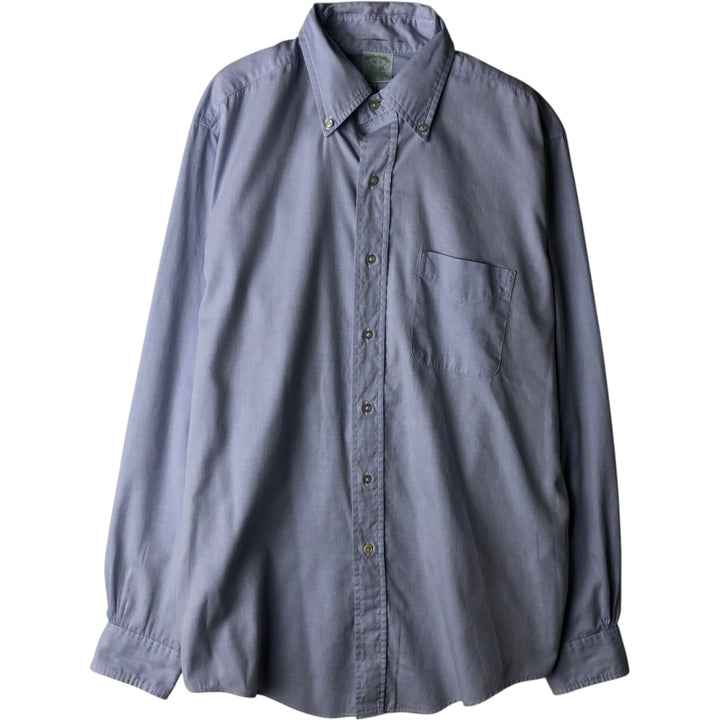 Brooks Brothers Est.1818 Long Sleeve Button Down Shirt Made in USA Men's Size L cotton Blue type light blue Vintage Second Hand