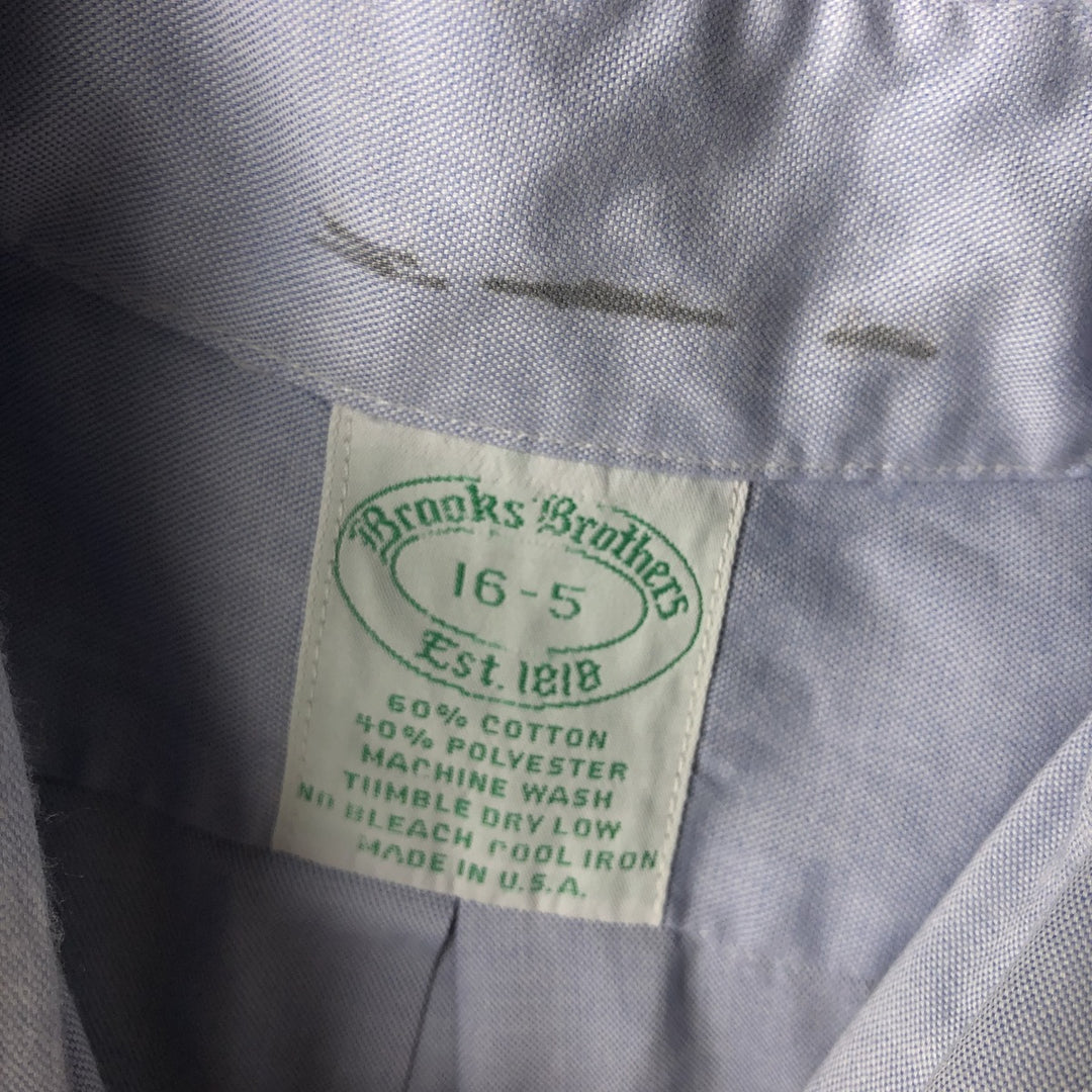 Brooks Brothers Est.1818 Long Sleeve Button Down Shirt Made in USA Men's Size L cotton Blue type light blue Vintage Second Hand