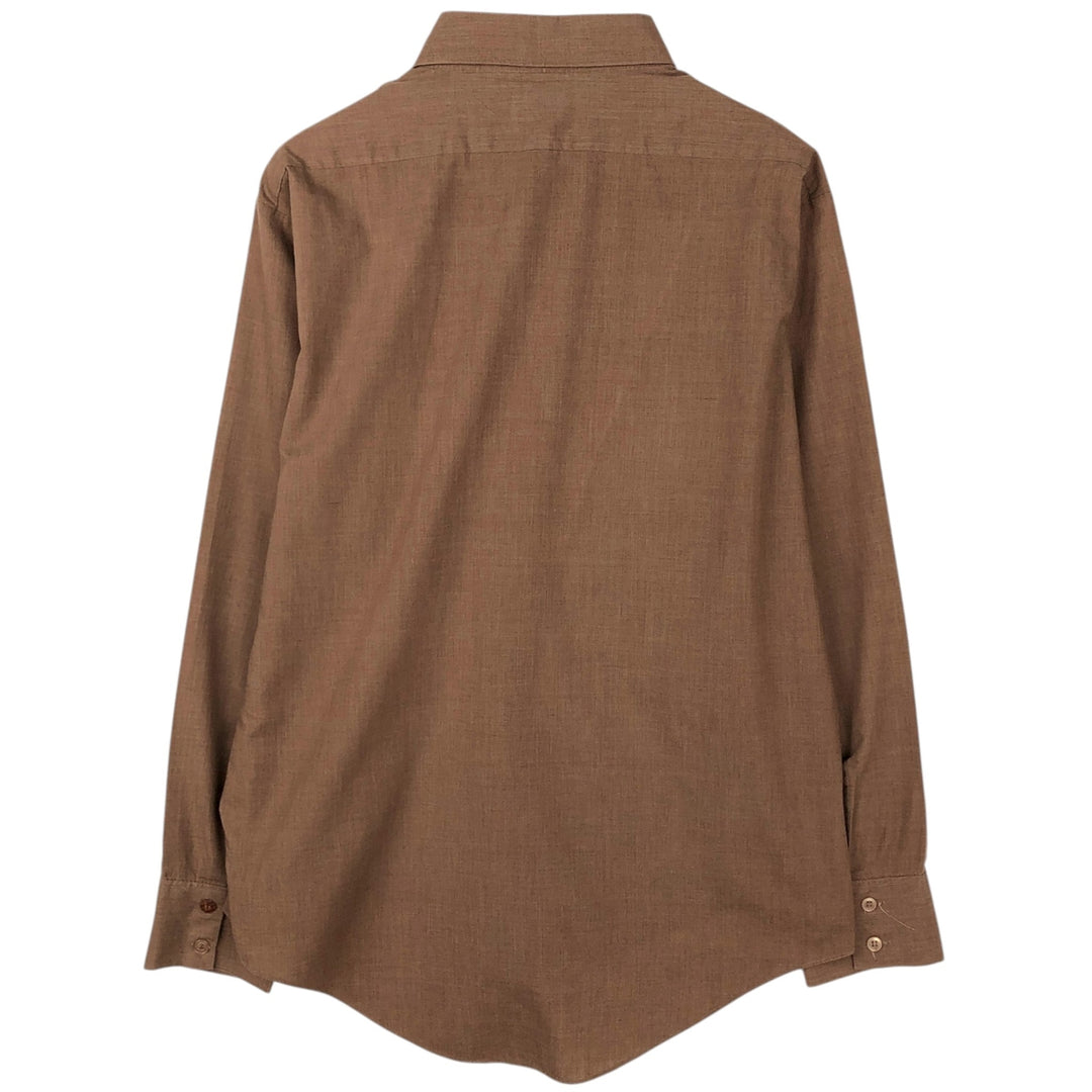 Vintage 70s-80'S Mr. Sir Long Sleeve Polyester Shirt, Men's Size XL cotton brown type Vintage Second Hand