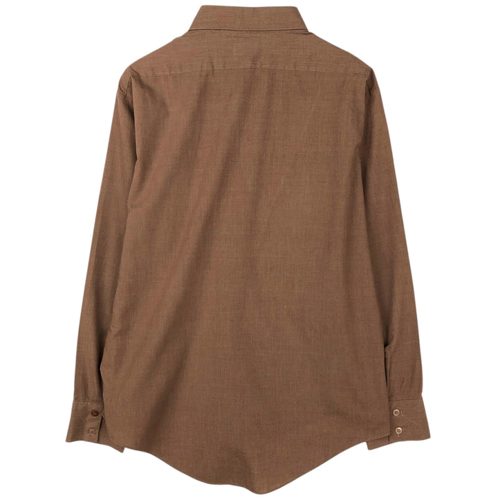 Vintage 70s-80'S Mr. Sir Long Sleeve Polyester Shirt, Men's Size XL cotton brown type Vintage Second Hand