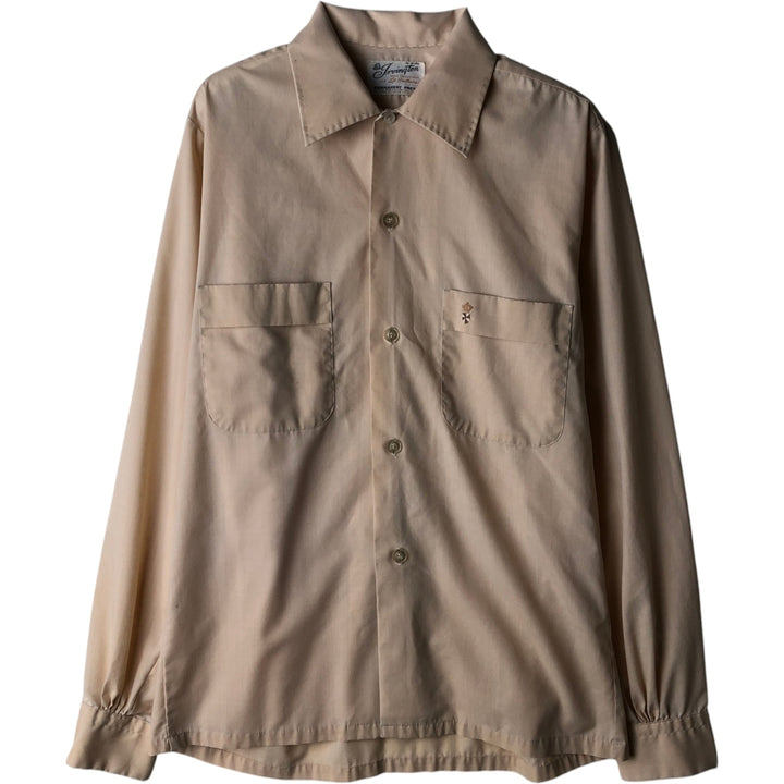 Vintage 1970'S Irvington long-sleeved sheer shirt, size S, men's size small polyester Beige type Vintage Second Hand