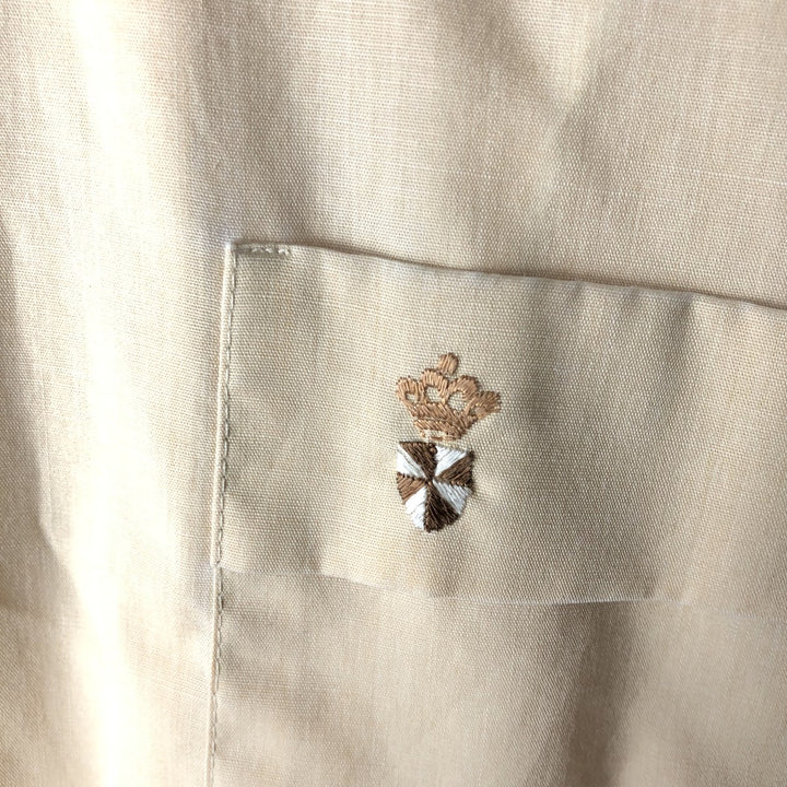 Vintage 1970'S Irvington long-sleeved sheer shirt, size S, men's size small polyester Beige type Vintage Second Hand