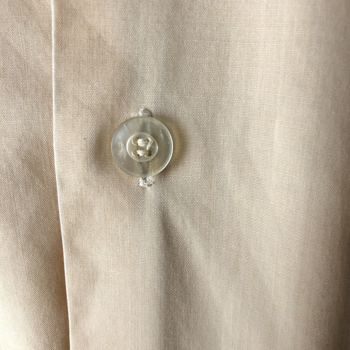 Vintage 1970'S Irvington long-sleeved sheer shirt, size S, men's size small polyester Beige type Vintage Second Hand