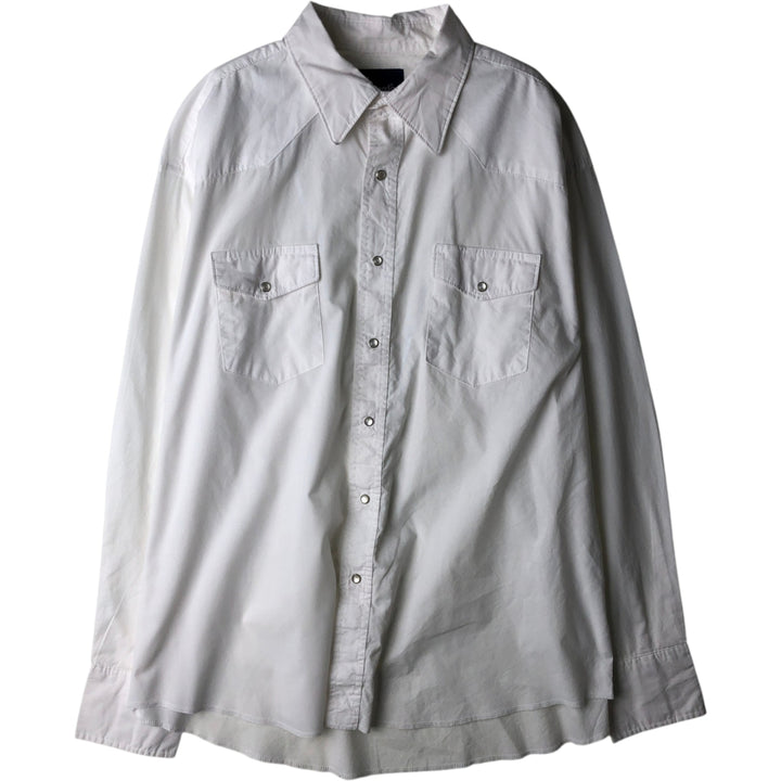 Vintage 90'S Wrangler long-sleeved western shirt, men's size XL cotton white type Vintage Second Hand