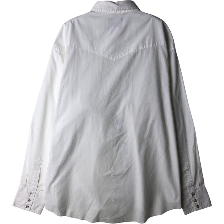 Vintage 90'S Wrangler long-sleeved western shirt, men's size XL cotton white type Vintage Second Hand