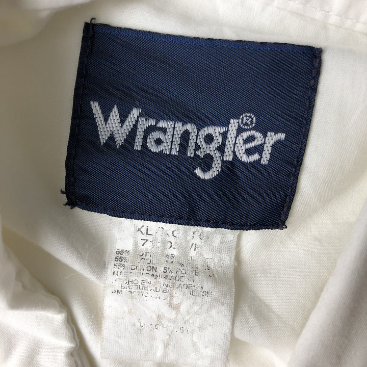 Vintage 90'S Wrangler long-sleeved western shirt, men's size XL cotton white type Vintage Second Hand