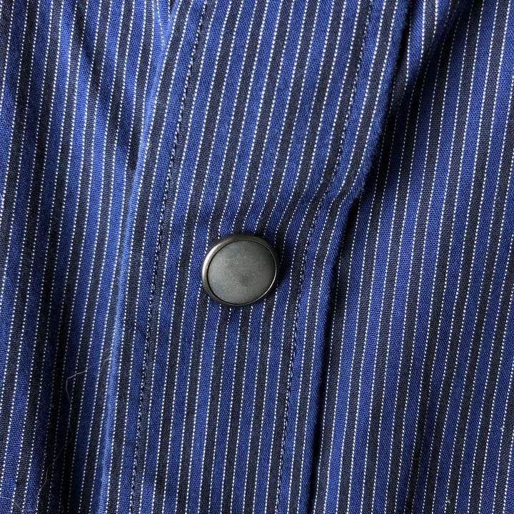Banana Republic Striped Pattern Long Sleeve Western Shirt, Men's Size XL cotton navy blue type Vintage Second Hand