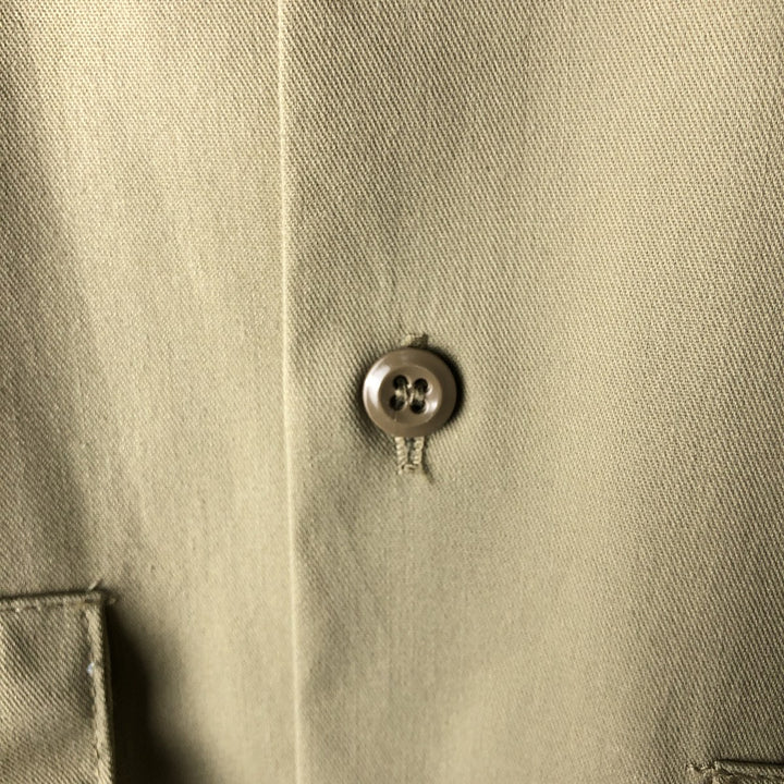 80s-90'S Dickies Long Sleeve Work Shirt, Men's Size L cotton beige type brown Vintage Second Hand