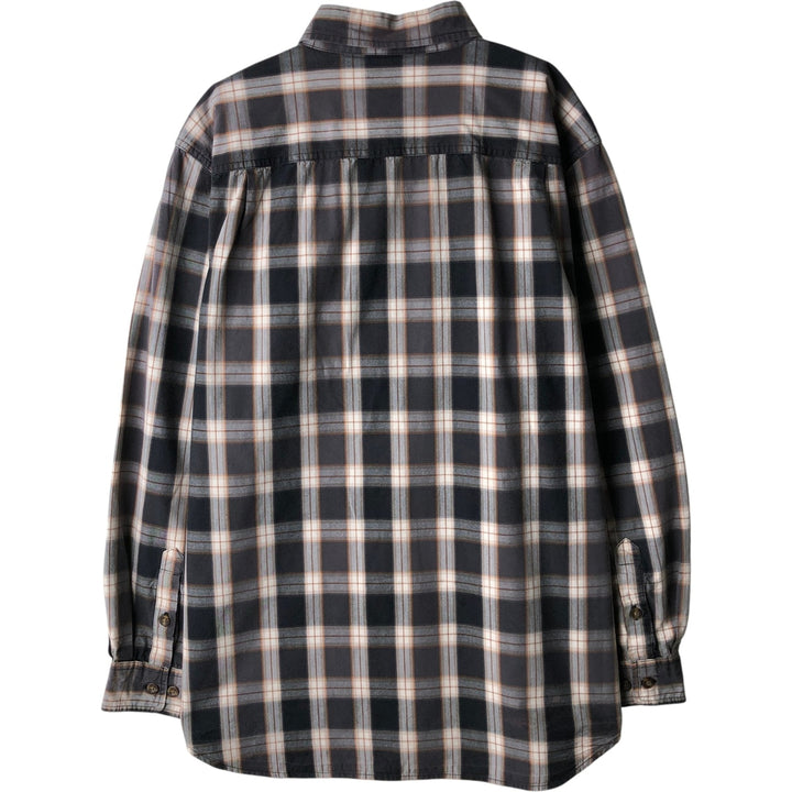 Carhartt Relaxed Fit Ombre Check Long Sleeve Button-Down Work Shirt, Men's Size L cotton black type Vintage Second Hand
