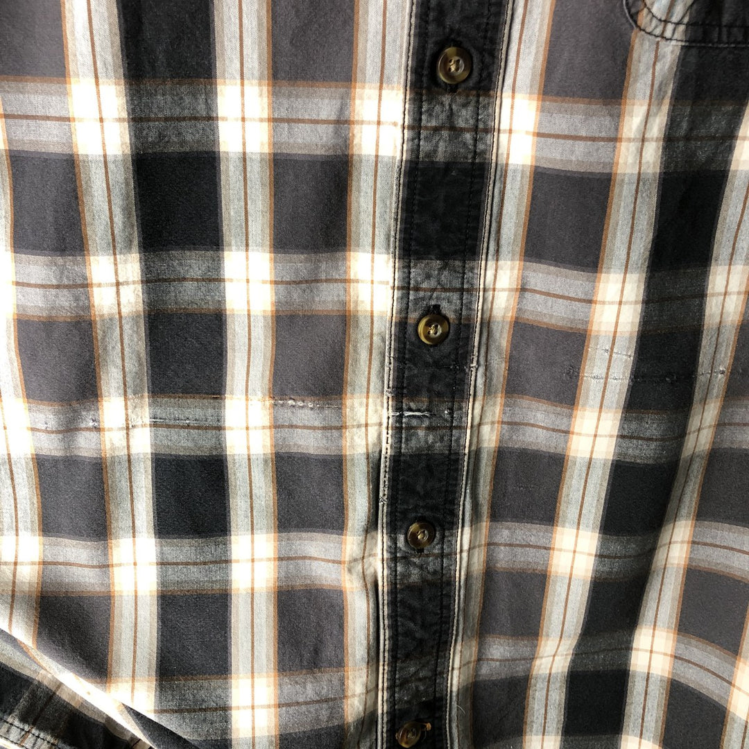 Carhartt Relaxed Fit Ombre Check Long Sleeve Button-Down Work Shirt, Men's Size L cotton black type Vintage Second Hand