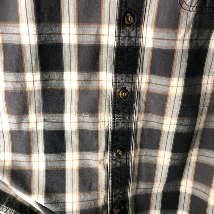 Carhartt Relaxed Fit Ombre Check Long Sleeve Button-Down Work Shirt, Men's Size L cotton black type Vintage Second Hand