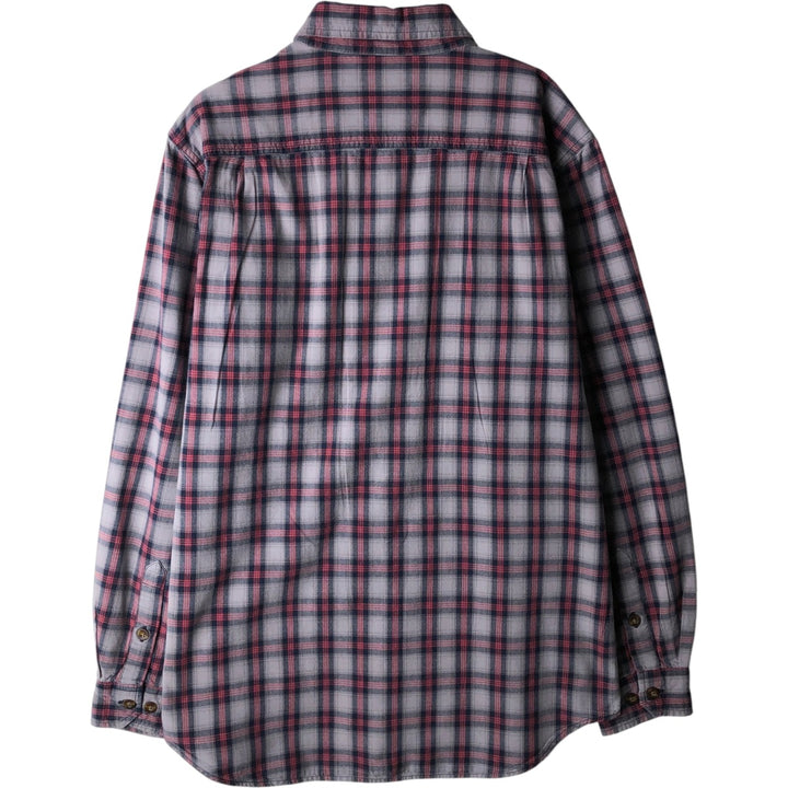 Carhartt Relaxed Fit Check Pattern Long Sleeve Button Down Work Shirt, Men's Medium cotton gray type Vintage Second Hand