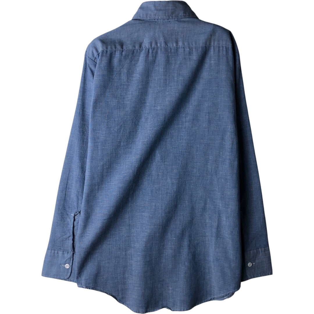 OUR BEST Long Sleeve Work Shirt, Men's Size M polyester Blue type light blue Vintage Second Hand