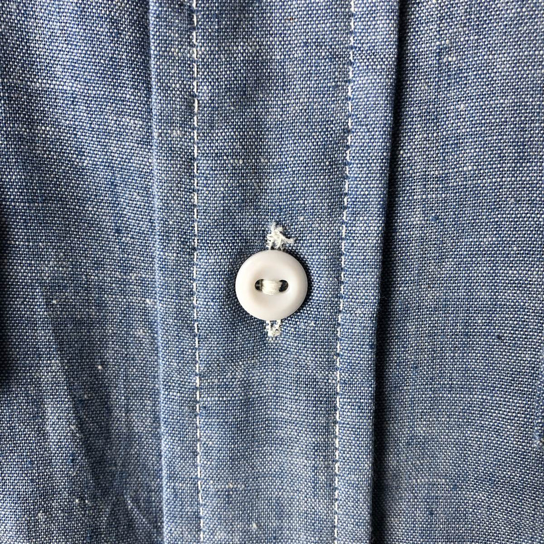 OUR BEST Long Sleeve Work Shirt, Men's Size M polyester Blue type light blue Vintage Second Hand